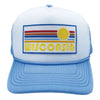 Kid's Wisconsin Hat (Ages 2-12) - Retro Sun Wisconsin Snapback Trucker Youth Hat / Toddler Hat