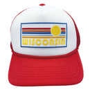 Kids' Wisconsin Trucker Hat - Retro Sun Snapback Youth Hat-5