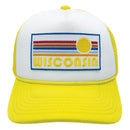 Kids' Wisconsin Trucker Hat - Retro Sun Snapback Youth Hat-7