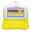 Kid's Wisconsin Hat (Ages 2-12) - Retro Sun Wisconsin Snapback Trucker Youth Hat / Toddler Hat