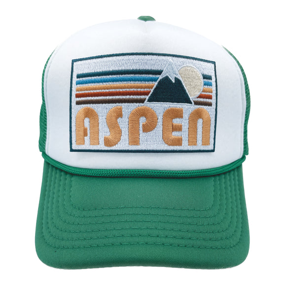 Kids' Aspen, Colorado Trucker Hat - Retro Mountain Snapback Youth Hat