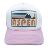 Kid's Aspen, Colorado Hat (Ages 2-12) - Retro Mountain Aspen Snapback Trucker Youth Hat / Kid's Hat