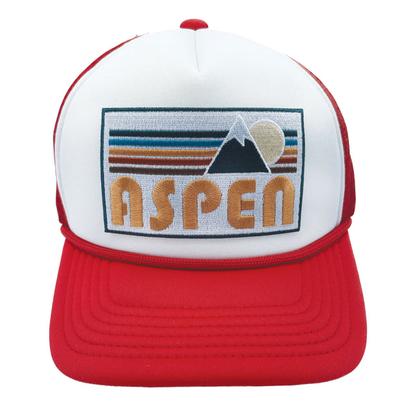 Kids' Aspen, Colorado Trucker Hat - Retro Mountain Snapback Youth Hat