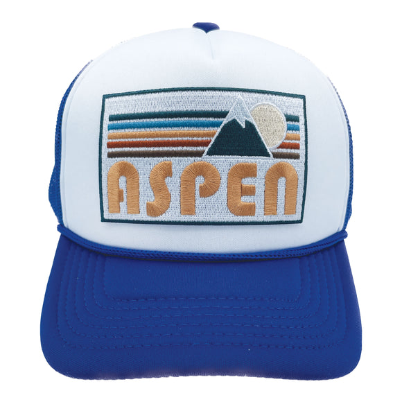 Kids' Aspen, Colorado Trucker Hat - Retro Mountain Snapback Youth Hat