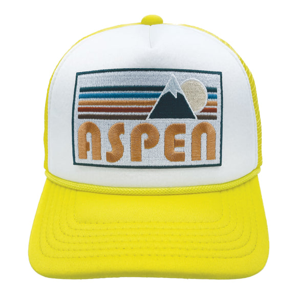 Kids' Aspen, Colorado Trucker Hat - Retro Mountain Snapback Youth Hat