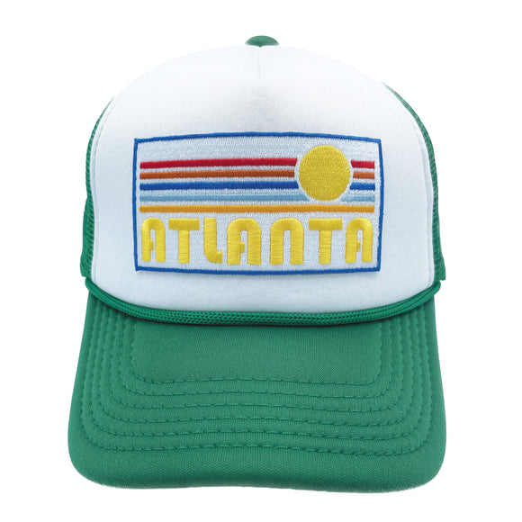 Kids' Atlanta, Georgia Trucker Hat - Retro Sunrise Snapback Youth Hat