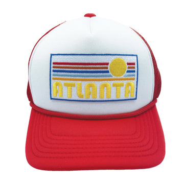 Kids' Atlanta, Georgia Trucker Hat - Retro Sunrise Snapback Youth Hat - 0