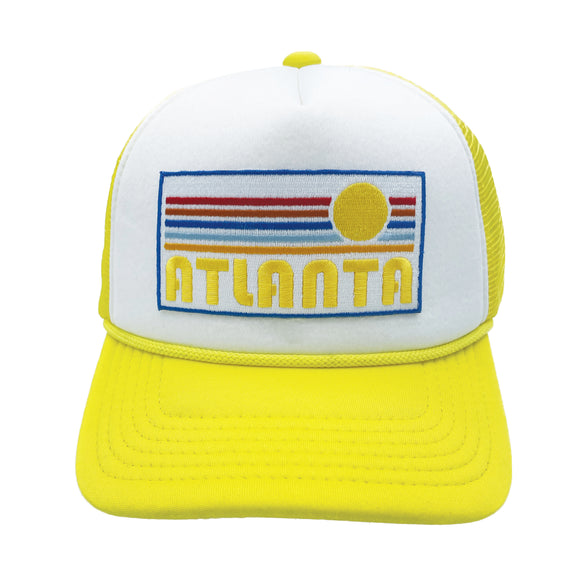 Kids' Atlanta, Georgia Trucker Hat - Retro Sunrise Snapback Youth Hat