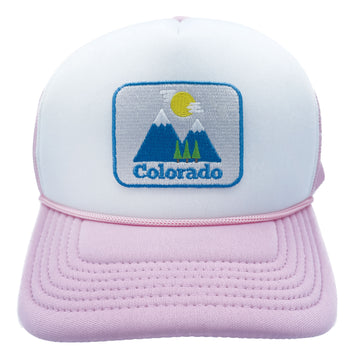 Buy pink-white Kids' Colorado Trucker Hat - Bluebird Snapback Youth Hat