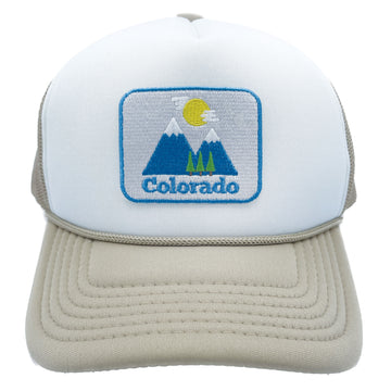 Buy tan-white Kids' Colorado Trucker Hat - Bluebird Snapback Youth Hat