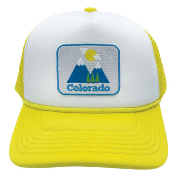 Buy yellow-white Kids' Colorado Trucker Hat - Bluebird Snapback Youth Hat
