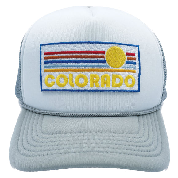 Kids' Colorado Trucker Hat - Retro Sunrise Snapback Youth Hat