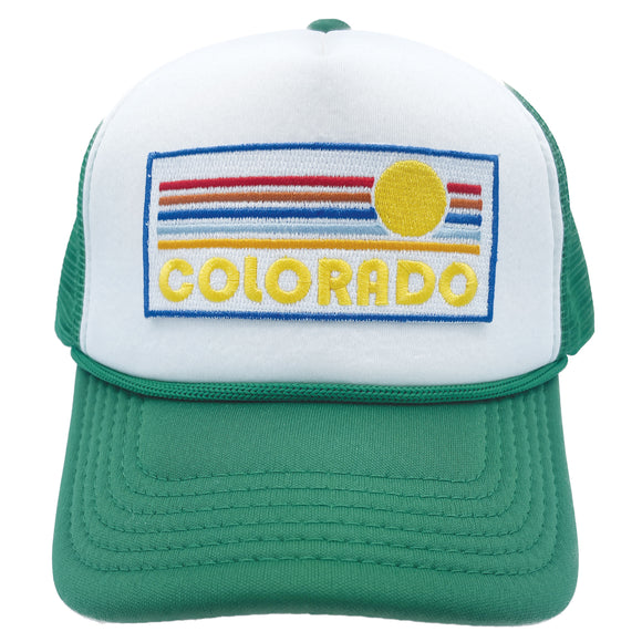 Kids' Colorado Trucker Hat - Retro Sunrise Snapback Youth Hat