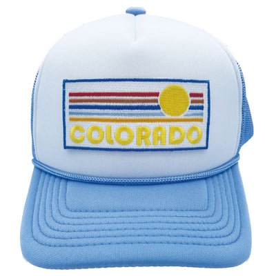 Kids' Colorado Trucker Hat - Retro Sunrise Snapback Youth Hat