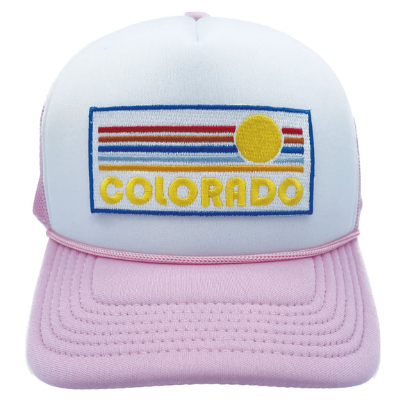Kids' Colorado Trucker Hat - Retro Sunrise Snapback Youth Hat