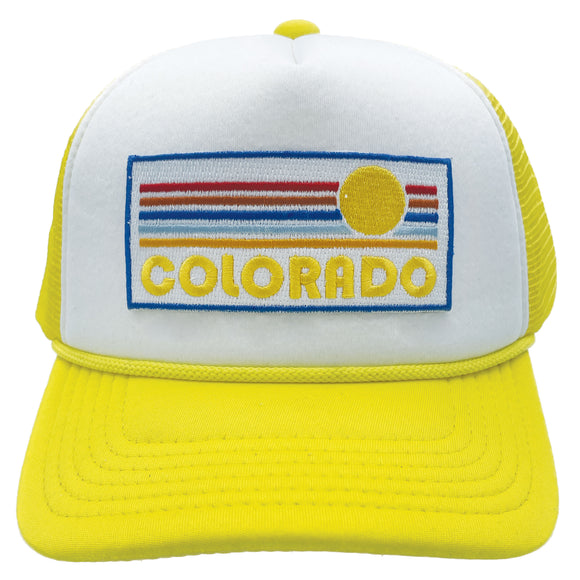 Kids' Colorado Trucker Hat - Retro Sunrise Snapback Youth Hat