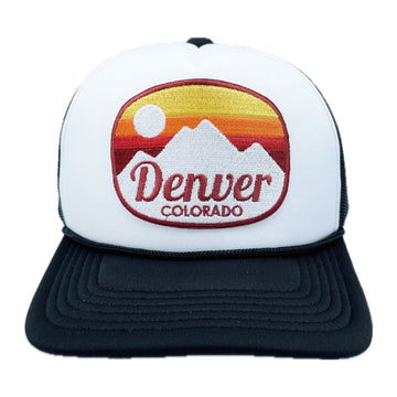 Buy black-white Kids' Denver, Colorado Trucker Hat - Retro Snapback Youth Hat