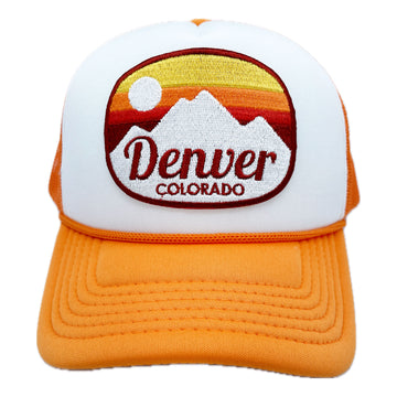 Buy orange-white Kids' Denver, Colorado Trucker Hat - Retro Snapback Youth Hat