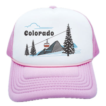Buy pink Kid's Colorado Gondola Trucker Hat - Snapback Youth Hat