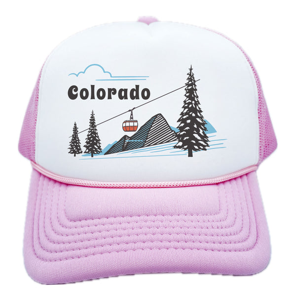 Kid's Colorado Gondola Trucker Hat (Ages 2-12) - Retro Snapback Trucker Youth Hat / Kid's Hat