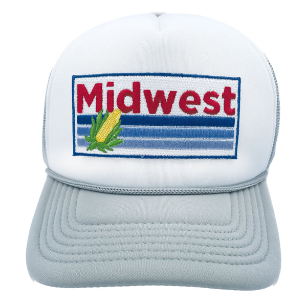 Kid's Midwest Hat (Ages 2-12) - Retro Corn Midwest Snapback Trucker Youth Hat / Kid's Hat