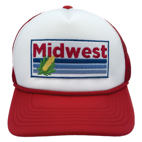 Kid's Midwest Hat (Ages 2-12) - Retro Corn Midwest Snapback Trucker Youth Hat / Kid's Hat