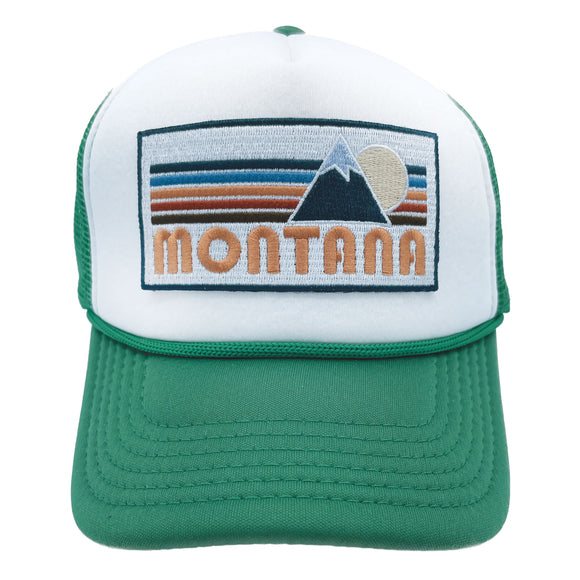 Kids' Montana Trucker Hat - Retro Mountain Snapback Youth Hat