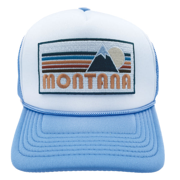 Kids' Montana Trucker Hat - Retro Mountain Snapback Youth Hat