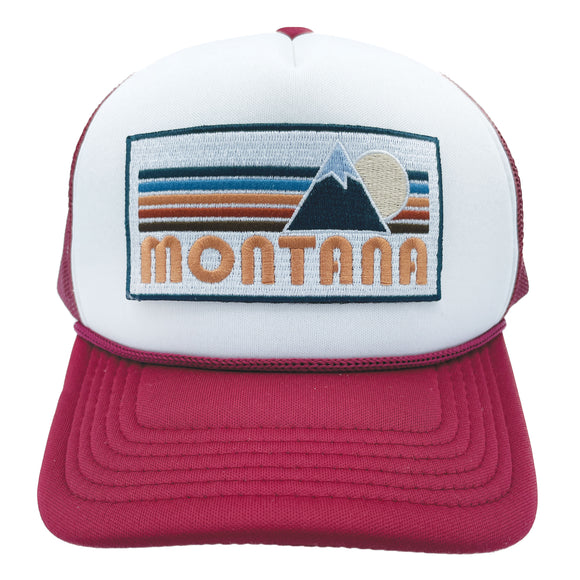 Kids' Montana Trucker Hat - Retro Mountain Snapback Youth Hat