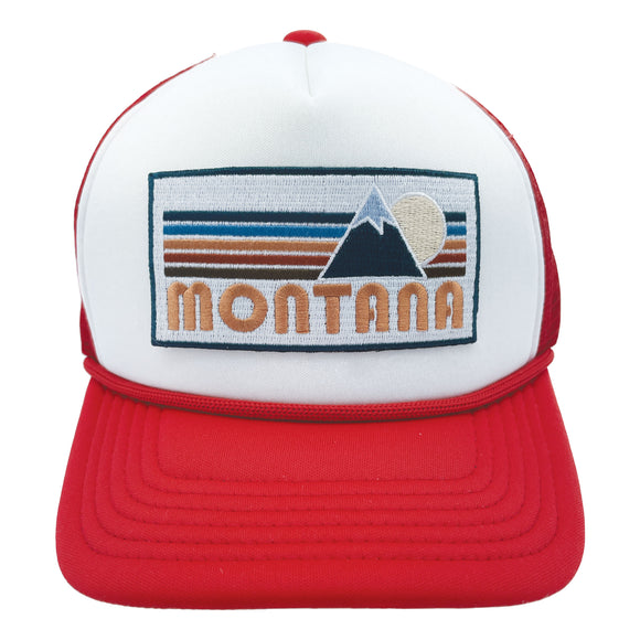 Kids' Montana Trucker Hat - Retro Mountain Snapback Youth Hat