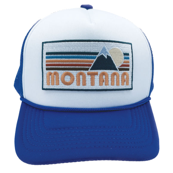 Kids' Montana Trucker Hat - Retro Mountain Snapback Youth Hat