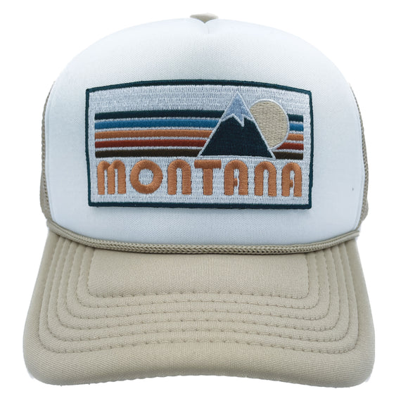 Kids' Montana Trucker Hat - Retro Mountain Snapback Youth Hat