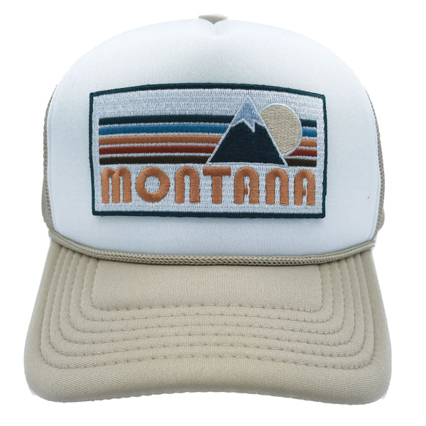 Kid's Montana Hat (Ages 2-12) - Retro Mountain Montana Trucker Snapback Youth Hat /Kid's Hat