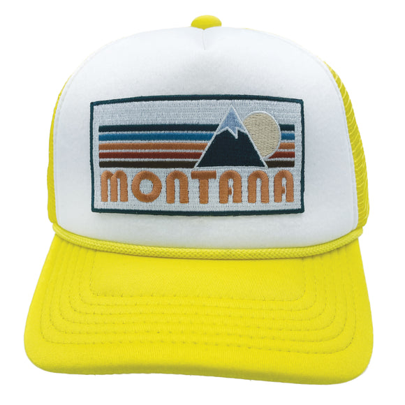 Kids' Montana Trucker Hat - Retro Mountain Snapback Youth Hat