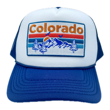 Buy navy-blue-white Kid's Colorado Trucker Hat - Retro  Snapback Youth Hat