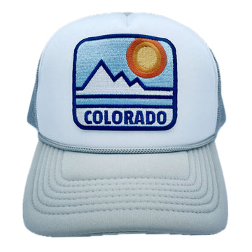 Buy gray-white Kid's Colorado Trucker Hat - Retro Snapback Youth Hat