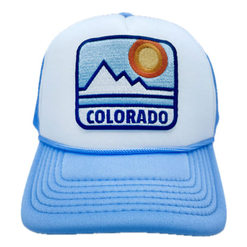 Buy light-blue-white Kid's Colorado Trucker Hat - Retro Snapback Youth Hat