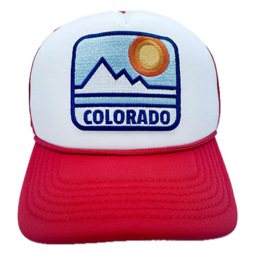 Buy red-white Kid's Colorado Trucker Hat - Retro Snapback Youth Hat