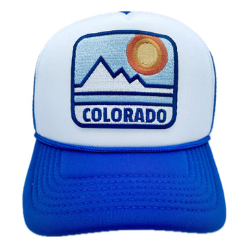 Buy royal-blue-white Kid's Colorado Trucker Hat - Retro Snapback Youth Hat