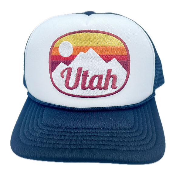 Kid's Utah Trucker Hat - Retro Mountain Snapback Youth Hat