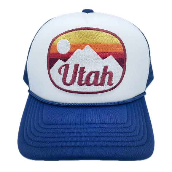 Kid's Utah Trucker Hat - Retro Mountain Snapback Youth Hat