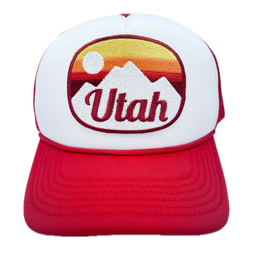 Kid's Utah Trucker Hat - Retro Mountain Snapback Youth Hat
