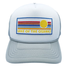 Kid's Lake of the Ozarks Hat (Ages 2-12) - Retro Sunrise Lake of the Ozarks Snapback Trucker Youth Hat / Kid's Hat
