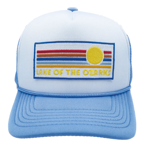 Kid's Lake of the Ozarks Hat (Ages 2-12) - Retro Sunrise Lake of the Ozarks Snapback Trucker Youth Hat / Kid's Hat
