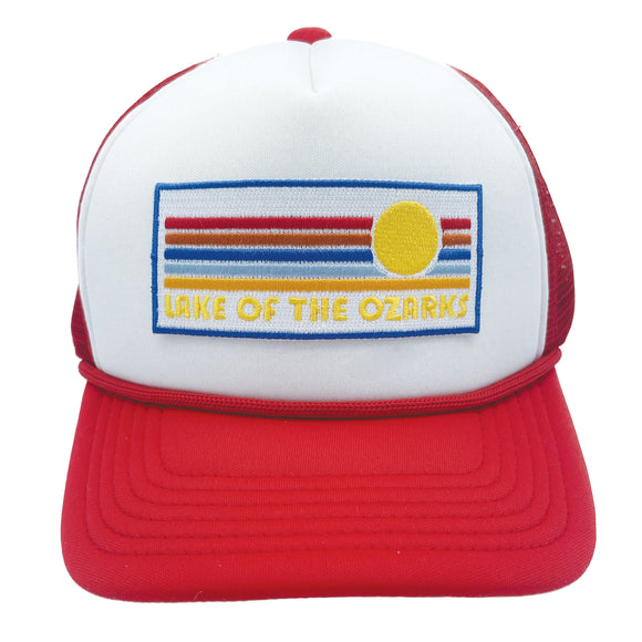 Kids' Lake of the Ozarks Trucker Hat - Retro Sun Snapback Youth Hat