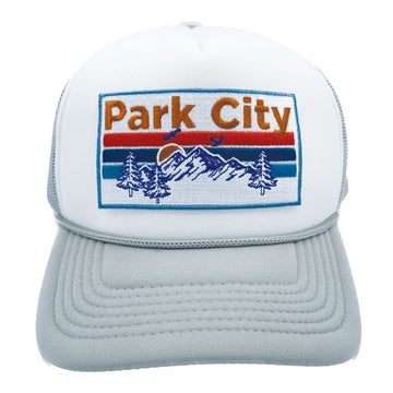 Kid's Park City, Utah Trucker Hat - Retro Mountain Snapback Youth Hat - 0