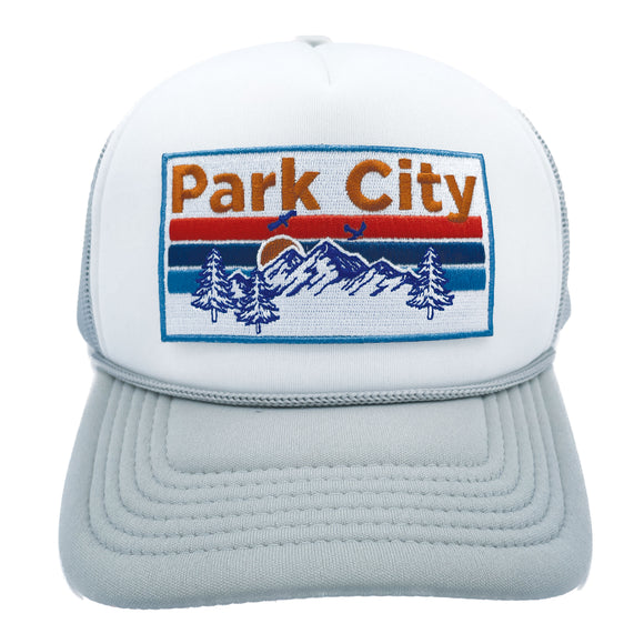 Kid's Park City, Utah Trucker Hat - Retro Mountain Snapback Youth Hat