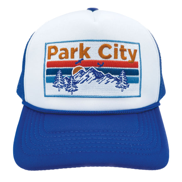 Kid's Park City, Utah Trucker Hat - Retro Mountain Snapback Youth Hat
