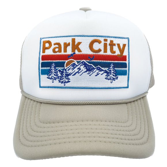 Kid's Park City, Utah Trucker Hat - Retro Mountain Snapback Youth Hat
