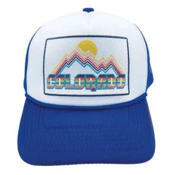 Buy royal-blue-white Kids' Colorado Trucker Hat - Retro Snapback Youth Hat